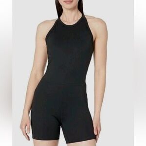 New Prana Becksa Shortie Solid Black Romper M